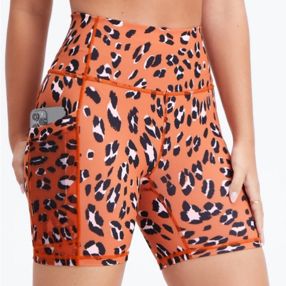 Fabletics Power-Hold 6” Leopard Print Women's Biker Shorts